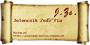 Jelencsik Zsófia névjegykártya